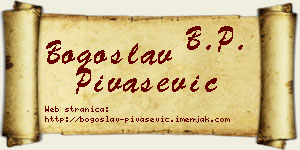 Bogoslav Pivašević vizit kartica